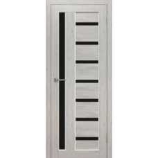 Дверь межкомнатная Дубрава Сибирь Рада ВЕРТИКАЛЬ Ель альпийская, стекло черное